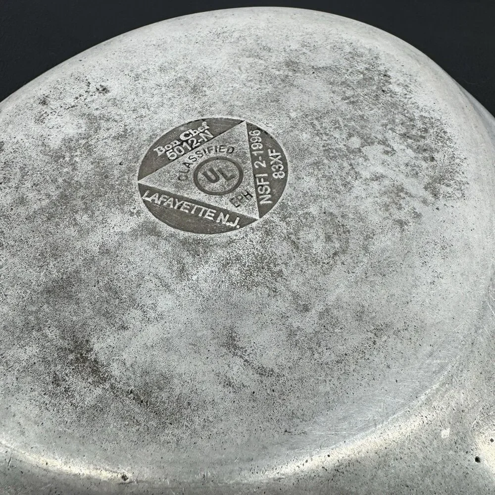 Vintage Bon Chef 5012-N Aluminum Skillet Pewter-Glow Finish 10 inch Lafayette NJ
